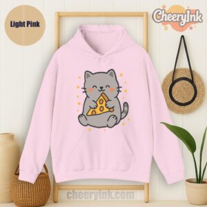 Hoodie Cute Cat Pizza Light