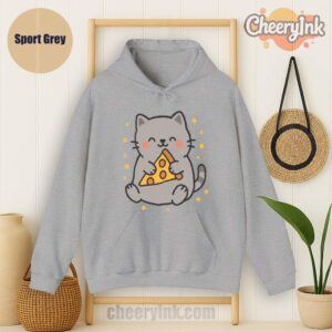 Hoodie Cute Cat Pizza Sport