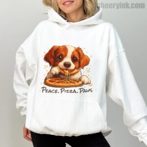 Hoodie Cute Spaniel Dog Eating Pizza 1