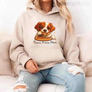 Hoodie Cute Spaniel Dog Eating Pizza 11