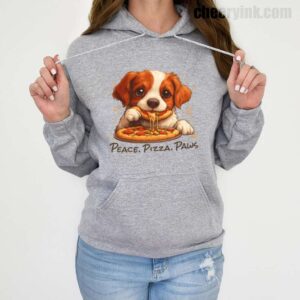 Hoodie Cute Spaniel Dog Eating Pizza 19 Hoodie
