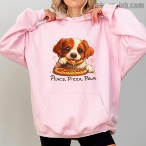 Hoodie Cute Spaniel Dog Eating Pizza 2