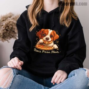 Hoodie Cute Spaniel Dog Eating Pizza 33