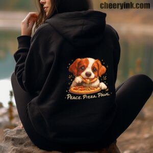 Hoodie Cute Spaniel Dog Eating Pizza 4