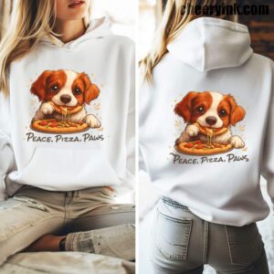 Hoodie Cute Spaniel Dog Eating Pizza 5