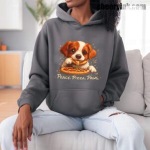 Hoodie Cute Spaniel Dog Eating Pizza 9