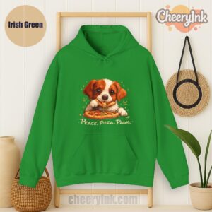 Hoodie Cute Spaniel Dog Eating Pizza Irish