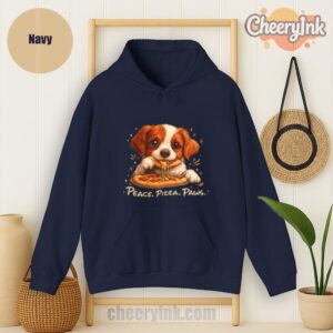 Hoodie Cute Spaniel Dog Eating Pizza