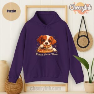 Hoodie Cute Spaniel Dog Eating Pizza