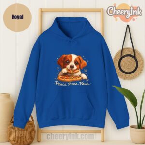 Hoodie Cute Spaniel Dog Eating Pizza