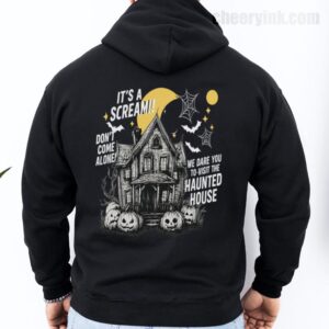 Hoodie Happy Halloween Scream House 27