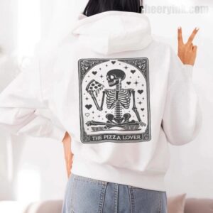 Hoodie Skeleton Pizza Lover 7