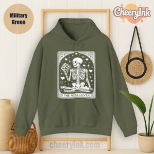 Hoodie Skeleton Pizza Lover Military