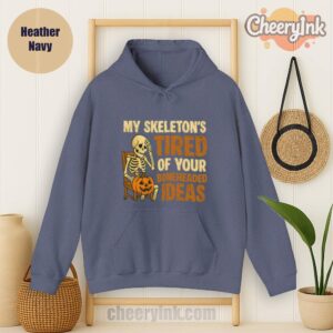 Hoodie Skeleton S Tired Heather