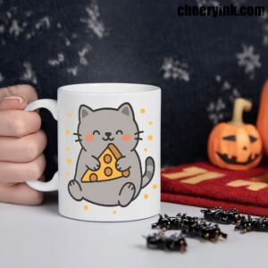 Mug Cute Cat Pizza 1