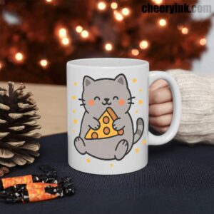 Mug Cute Cat Pizza 3