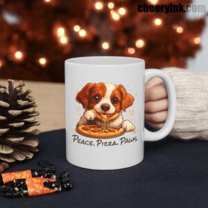Mug Cute Spaniel Dog Eating Pizza 3