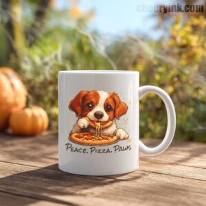 Mug Cute Spaniel Dog Eating Pizza 4