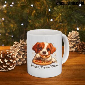 Mug Cute Spaniel Dog Eating Pizza 7