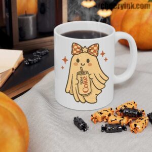 Mug Diet Coke Halloween Ghost Bow 10