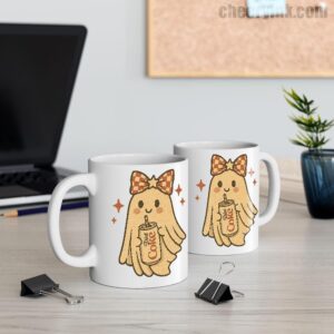 Mug Diet Coke Halloween Ghost Bow 11