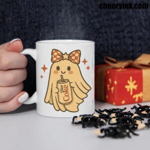 Mug Diet Coke Halloween Ghost Bow 2