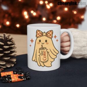 Mug Diet Coke Halloween Ghost Bow 3