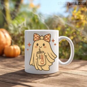 Mug Diet Coke Halloween Ghost Bow 4