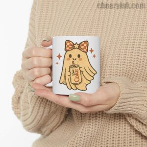Mug Diet Coke Halloween Ghost Bow 6