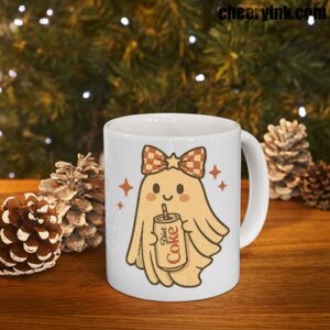 Mug Diet Coke Halloween Ghost Bow 7