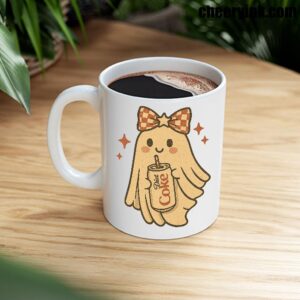 Mug Diet Coke Halloween Ghost Bow 8