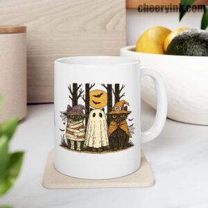 Halloween Black Cat Trio Mug