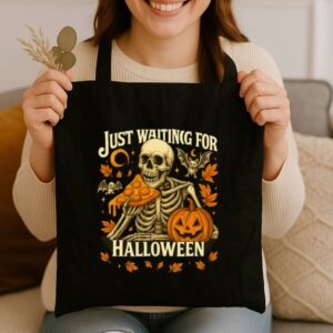 Mug Skeleton Pizza Lover Halloween 3 Black Tote
