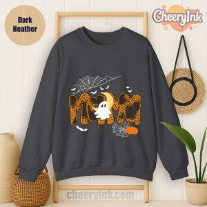 Sweathirs Happy Halloween Mama Boo Favorite Dark Heather