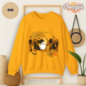 Sweathirs Happy Halloween Mama Boo Favorite Gold