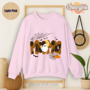 Sweathirs Happy Halloween Mama Boo Favorite Light Pink