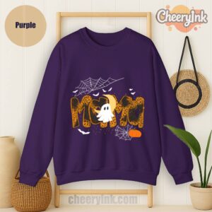 Sweathirs Happy Halloween Mama Boo Favorite Purple