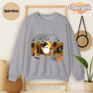 Sweathirs Happy Halloween Mama Boo Favorite Sport Grey