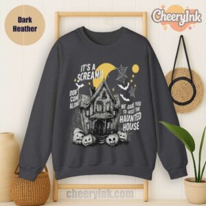 Sweathirs Happy Halloween Scream House Dark