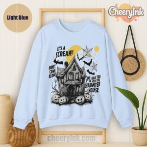 Sweathirs Happy Halloween Scream House Light