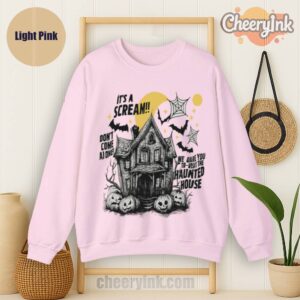 Sweathirs Happy Halloween Scream House Light