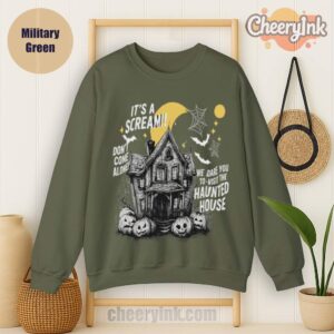 Sweathirs Happy Halloween Scream House Military
