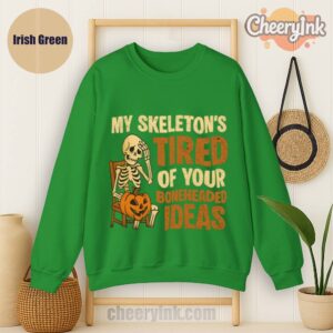Sweathirs Skeleton S Tired Irish