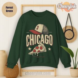 Sweatshirt Chicago Pizza Baseball Forest