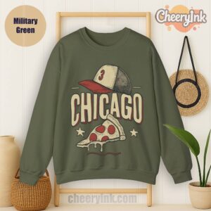 Sweatshirt Chicago Pizza Baseball Military