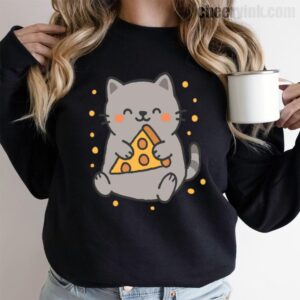 Sweatshirt Cute Cat Pizza 9
