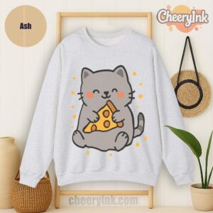 Sweatshirt Cute Cat Pizza