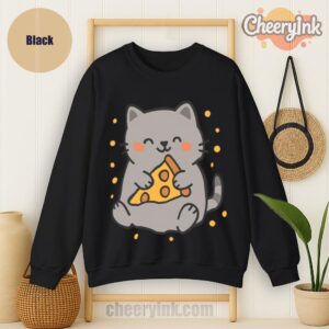 Sweatshirt Cute Cat Pizza
