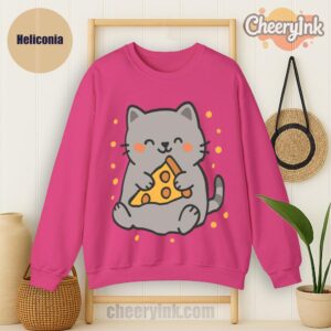 Sweatshirt Cute Cat Pizza