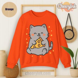 Sweatshirt Cute Cat Pizza